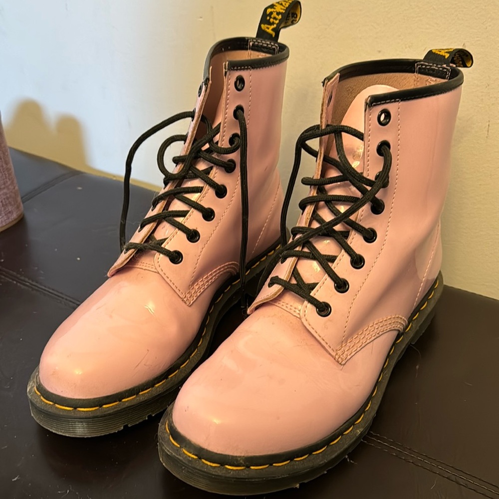 Pink patent leather Dr Martens